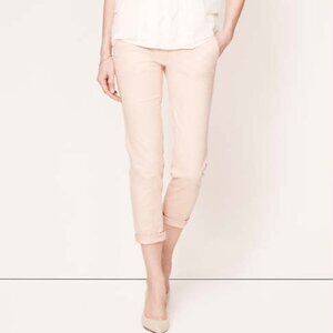 LOFT Cropped Marisa Fit Chinos in Wispy Peach Sz 12